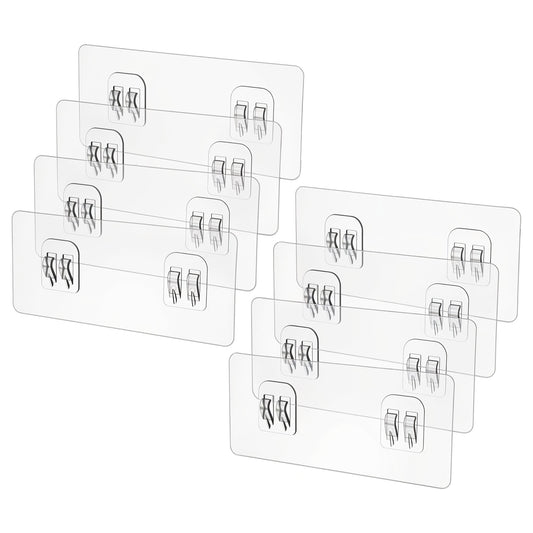 LXUEJIE 8 Pack Shower Caddy Adhesive Replacement, Strong Adhesive Sticker Hooks No Drilling Wall Mount Hook Showers Adhesives Hooks Wall Hook for Corner Shower Caddy Bathroom Shelf Basket Soap Dish