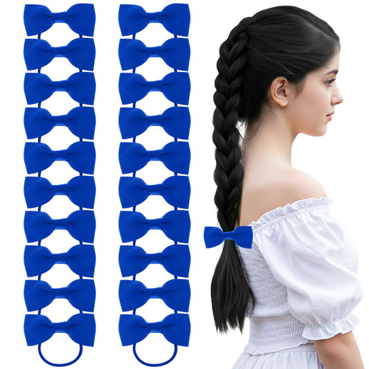MBAIYO 20 Pcs Red Hair Accessories Set with Bow, Hair Ties Bobbles Clips Red Bow Bands for Women Girls Party Essentials(Blue)