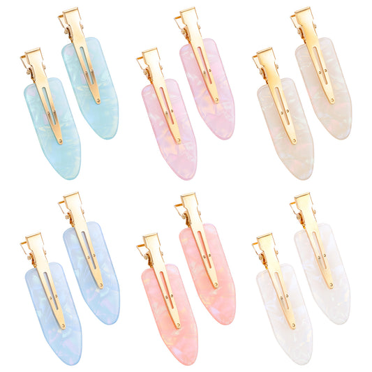JJUNW 12 Pcs No Crease Hair Clips, Hair Clips Colorful Flat Clip, Makeup Hairs Clip Hairs Pins Accessories For Styling Salon Facewashing Hairdressing Bangs Waves Women