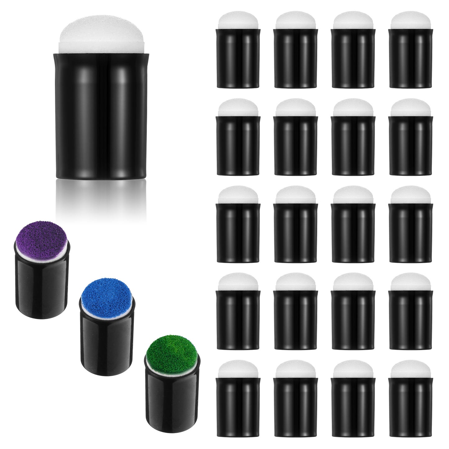 LXUEJIE 20Pcs Finger Sponges Daubers, Finger Painting Sponge Craft Drawing Sponge Fingers Face Paint Sponges for Painting Art Stamping Ink Crafts Chalk Card Making