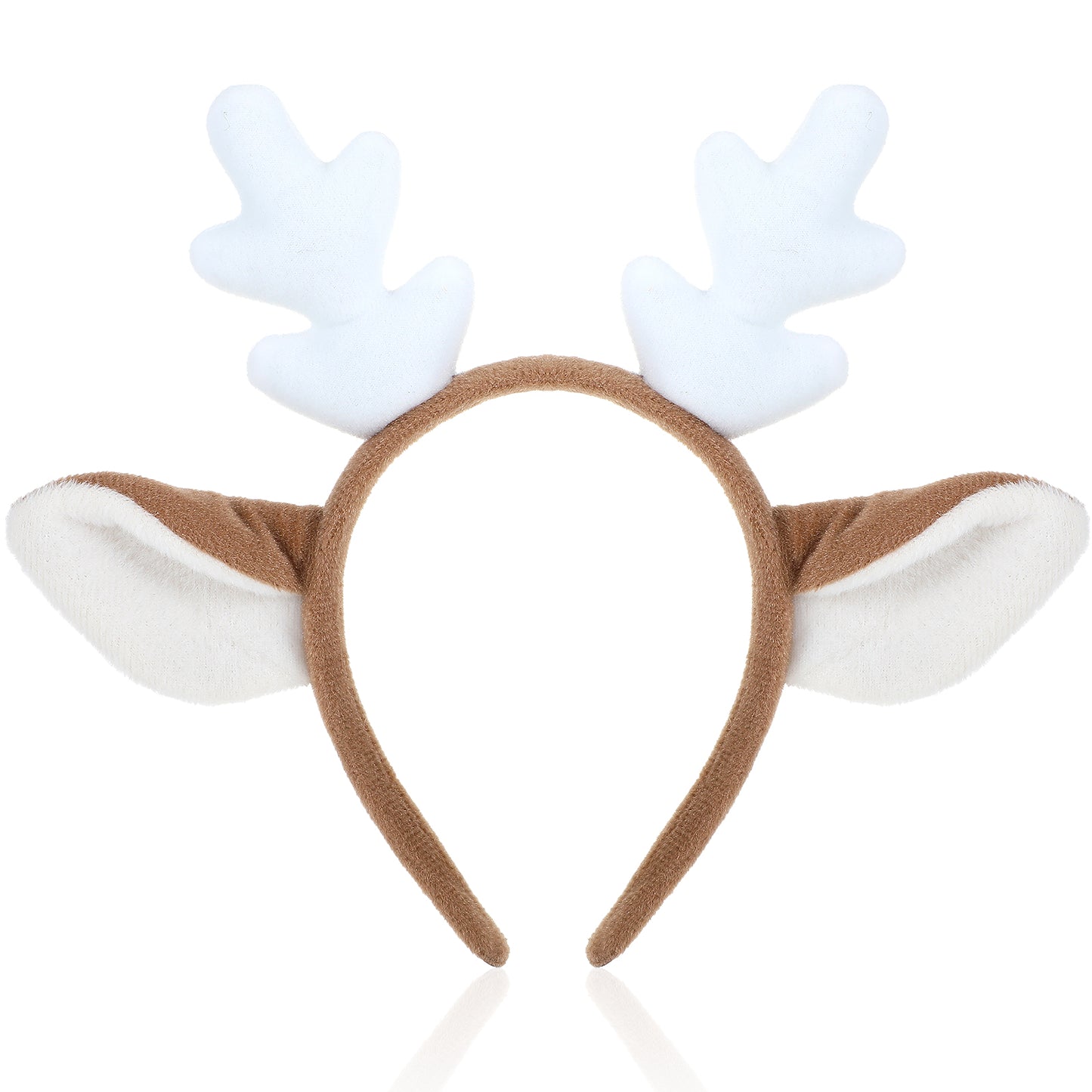 JIEYAO Reindeer Antlers Headband, Animal Ears Realistic Deer Antlers Headband Party Cosplay Reindeer Costume for Christmas Halloween(brown)