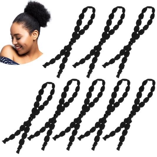 HJZHII 8 Pcs Adjustable Hair Ties, No Slip Afro Puff Ponytail Tie for Thick Curly Hair Braided Kinky Curly Ponytail Holder No Damage Puff Cuff Pineapple Style for Woman