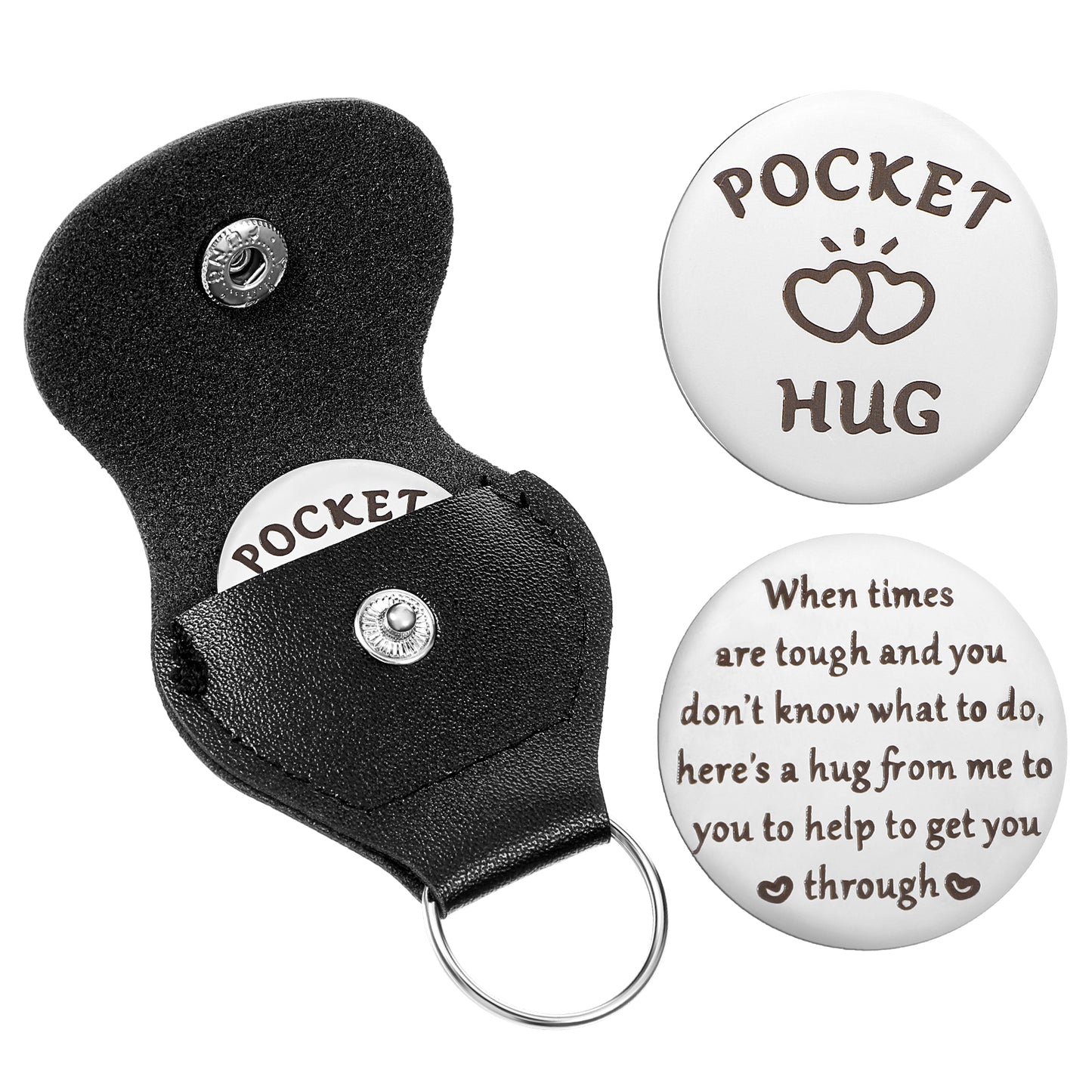GEEHUA Pocket Hug Token, Coin Holder Pocket Keychain Long Distance Relationship Keepsake Thoughtful Gifts for Men Women Cancer Patients Must Have Hug Gifts