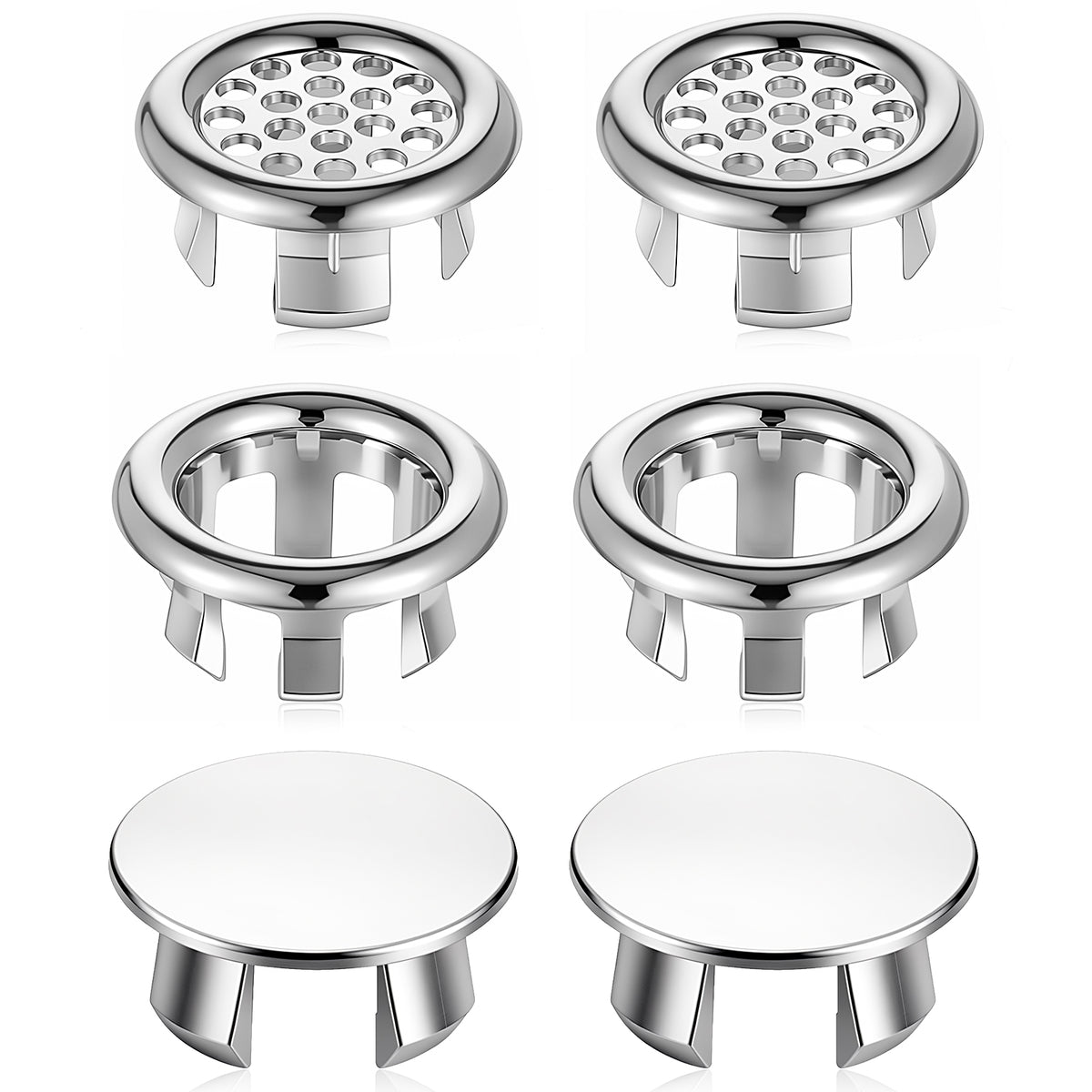 cobee 6 Pack Sink Overflow Ring Cover,22-24mm Fit Chrome Trim Ring