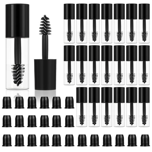 JIEYAO 27Pcs Empty Mascara Tube with Eyelash Wand, 3ml Mini Empty Mascara Bottles Mini Eyelash Cream Container Travel Containers Eyelashes Growth packing Tube for Home and Travel
