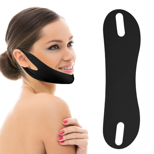 AOZUO V Lines Lifting Mask, Double Chin Firmer with Chin Strap, Double Chin Jawline Mask, Chin Pull Up Strap, Jaw Trainer for Tightening the Skin of Saggy Sleeping Women (Black)