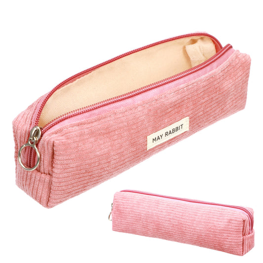 LXUEJIE Corduroy Pencil Case, Corduroy Makeup Bag Cute Pencil Pouch Organizer with Zipper Fabric Pencils Case Stationery Organizer for Home Office Travel
