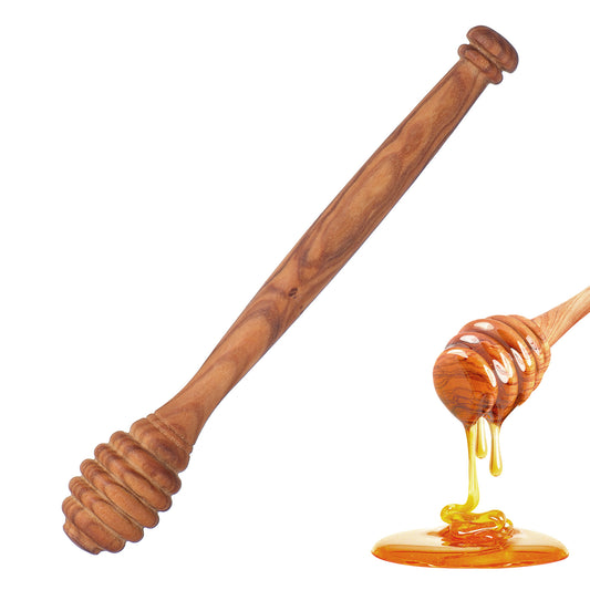 Molain Olive Wood Honey Dipper, 5.91 Inch Wooden Honey Spoon Dipper Natural Wood Drizzler Stick for Tea, Kitchen Tool for Honey Jars Syrup Jam