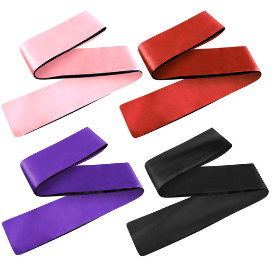 HJZHII 4 Pcs Blindfold and Hand Cuff Set, Couples Satin Blindfold Scarf Covers for Sleep Adult Play Soft Slik Eye Blind Folds Mask Blockout Light for Yoga Travel Nap Meditation, 180 cm/70 Inch