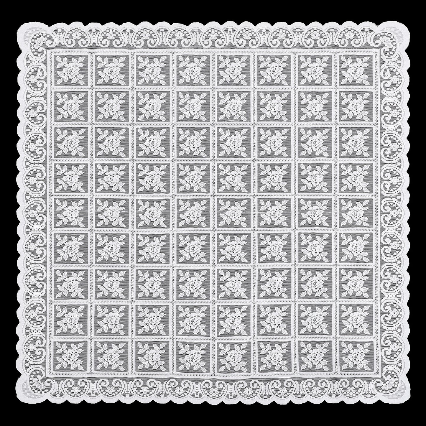 DOPENSPI Lace Tablecloth, 90 X 90CM Square White Lace Tablecloth Vintage Crochet Tablecloths Coffee Table Cover for Wedding Party Home Kitchen Living Room
