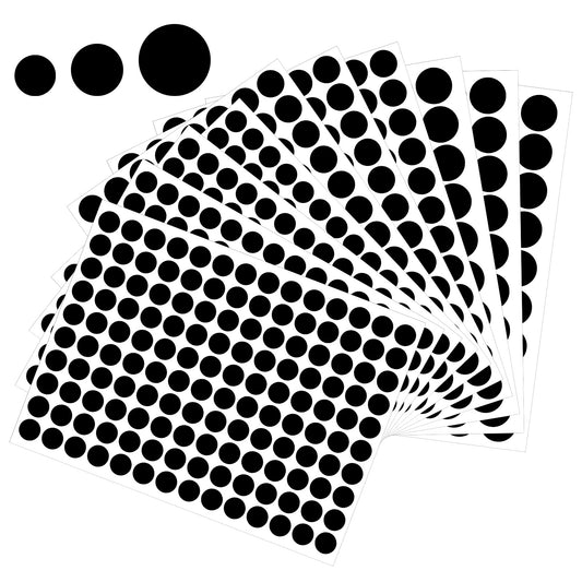Andibro 1010 PCS Self-Adhesive Screw Hole Cover Stickers, 12mm 15mm 21mm Black Dust Proof Caps Furniture Stickers for Furniture