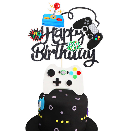 HJZHII 1PCS Video Game Cake Topper, Birthday Cake Topper Game Controller Cake Decorations Cake Topper Pick for Game Theme Birthday Party(1)