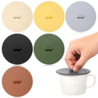 LIQWEI 6Pcs Mug Cover, Silicone Cup Covers, Silicone Cups Lids Reusable Coffee Mug Lid, Colored Universal Cupping Lids Drink Covers for Mugs Tea Cups Coffee Cup(Style A)