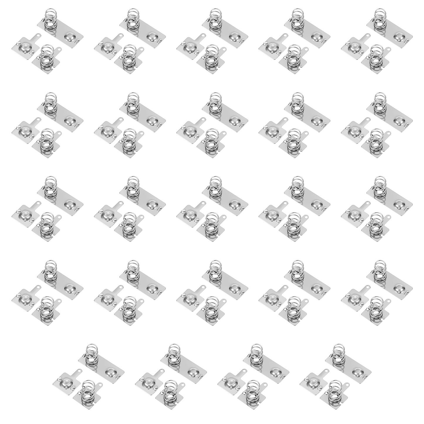 TIESOME 24 Sets AAA/AA Battery Spring Contacts, Iron Negative-Positive Conversion Contact Plates for Remote Control Battery Charger Electronics 9.9x15mm & 21.4x11.4mm