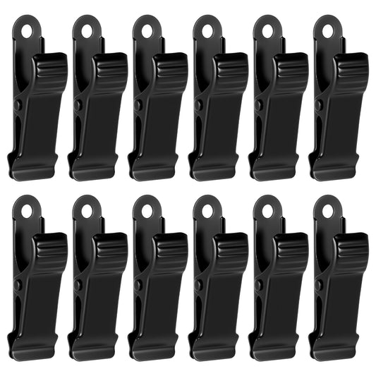 BOHUIZ Metal Black Mini Clamps, 12Pcs Mini Alligator Clips Spring Clamp 0.7 Inch Crocodile Alligator Clip for Home, Office, Clothes, Photos, Curtains, Wires, Photo, and Snacks Paper