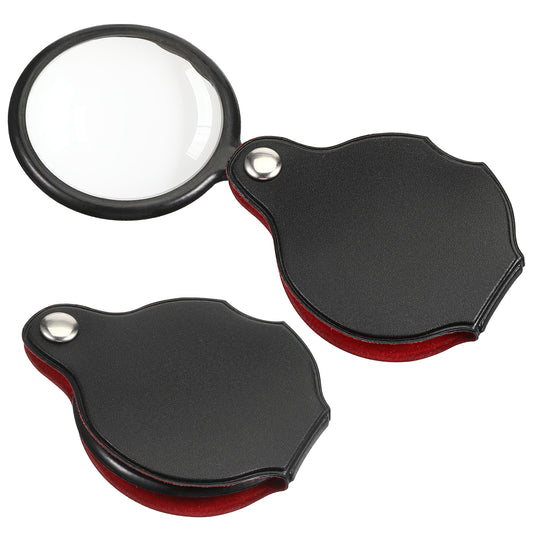 JJUNW 3 Pcs 10x Small Magnifying Glass, Pocket Magnifying Glass Mini Folding Magnifiers With 360° Rotating Protective Case, Portable Glasses For Reading, Close Work, Repairing