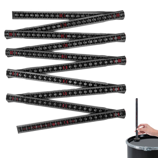 AOZUO Folding Oil Tank Level Gauge, 78"/2m Portable 10-Fold Oil Tank Level Monitor, Durable Wooden Folding Fuel Tanks Ruler for Checking Accurate Fuel Levels Heating Oils and Deep Storage Tanks(Black)