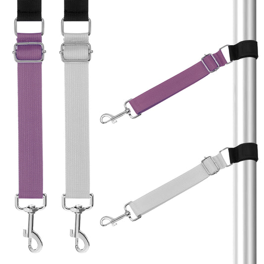 HJZHII 2 PCS Pet Dog Grooming Arm Accessories, Stable Pets Grooming Loops Extender Adjustable Extension Strap Groomers Helper Restraint Leashes for Dog Bathing Trimming(Gray, Purple)