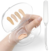 HJZHII 2Pcs Makeup Mixing Palette, Foundation Mixing Palette with Transparent Spatula Tools Acrylic Clear Foundation Palettes for Eyeshadow Liquid Foundations Lipstick Nail Art