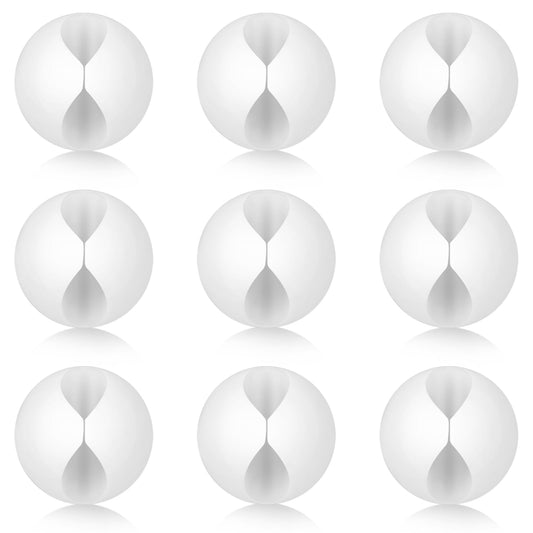 cobee 9 Pcs Adhesive Cable Clips, Charger Cord Holder for Nightstand, Cable Management Wire Cord Organizer for Desk, Nightstand, Phone Charger, Computer, Home, Office, Car(White)