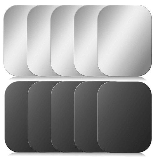 Bewudy 10 Pcs Adhesive Thin Metal Plates (Compatible with Magnetic Mounts), Magnet Phone Metal Plate for Magnetic Mounts, Metal Plates for Phone Case, Metal Plate for Car Metal Plates (Square)