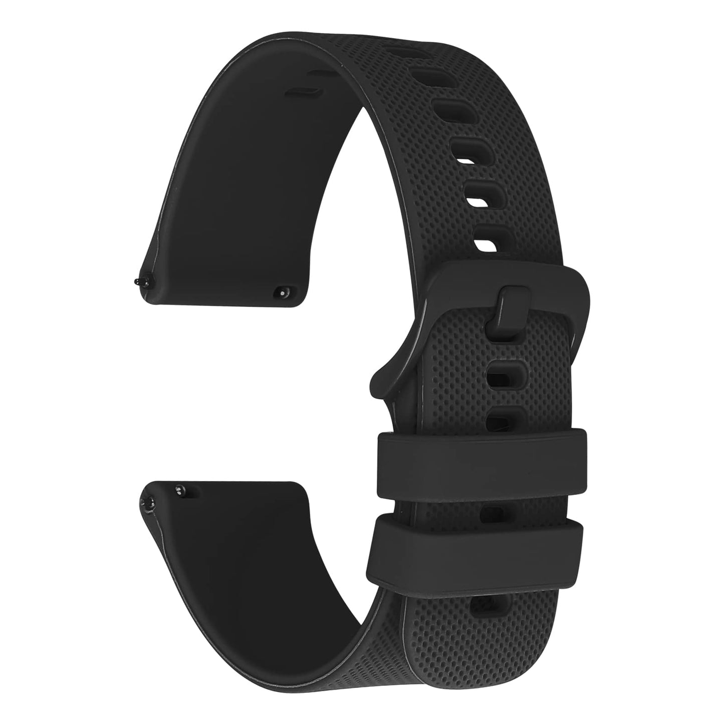 cobee Silicone Watch Bands,Quick Release Watch Strap Waterproof Soft Rubber Replacement Straps with Metal Buckle for Men Women(18 mm, Black)