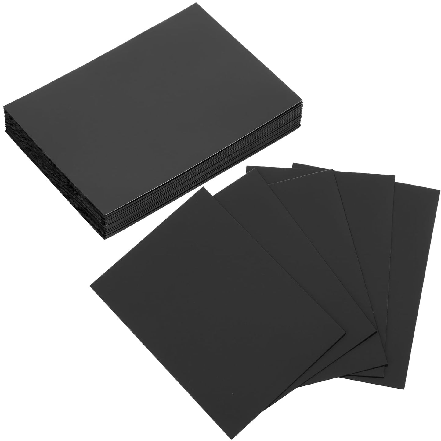 Amabro 100PCS Trading Card Sleeves, Clear Penny Sleeves Card Protector Sleeve Matte Black Standard Card Sleeves 66 x 91 mm