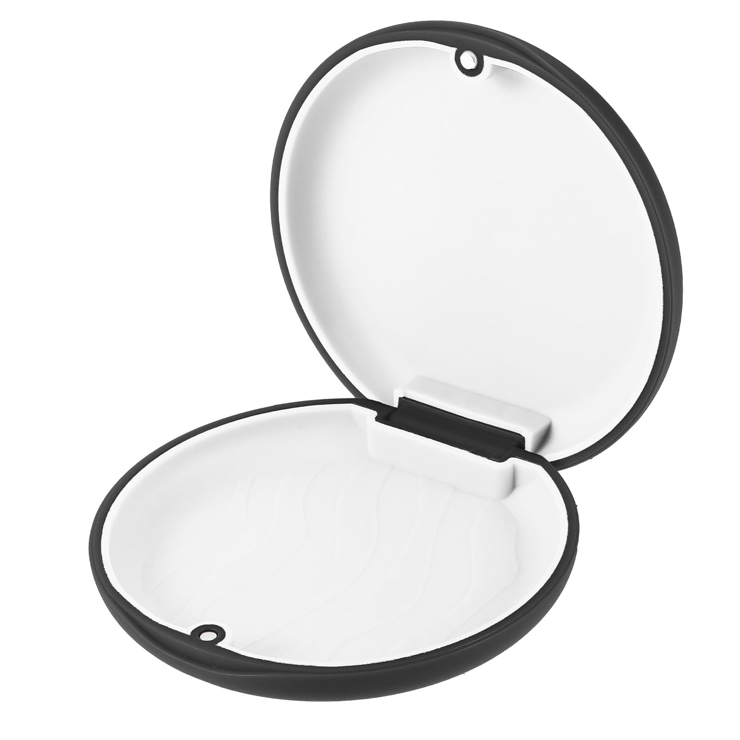 TIESOME Retainer Cases, Magnetic Closure Orthodontic Retainer Box Denture Case Slim Braces Case Night Guard Case Container Storage Holder(Black)