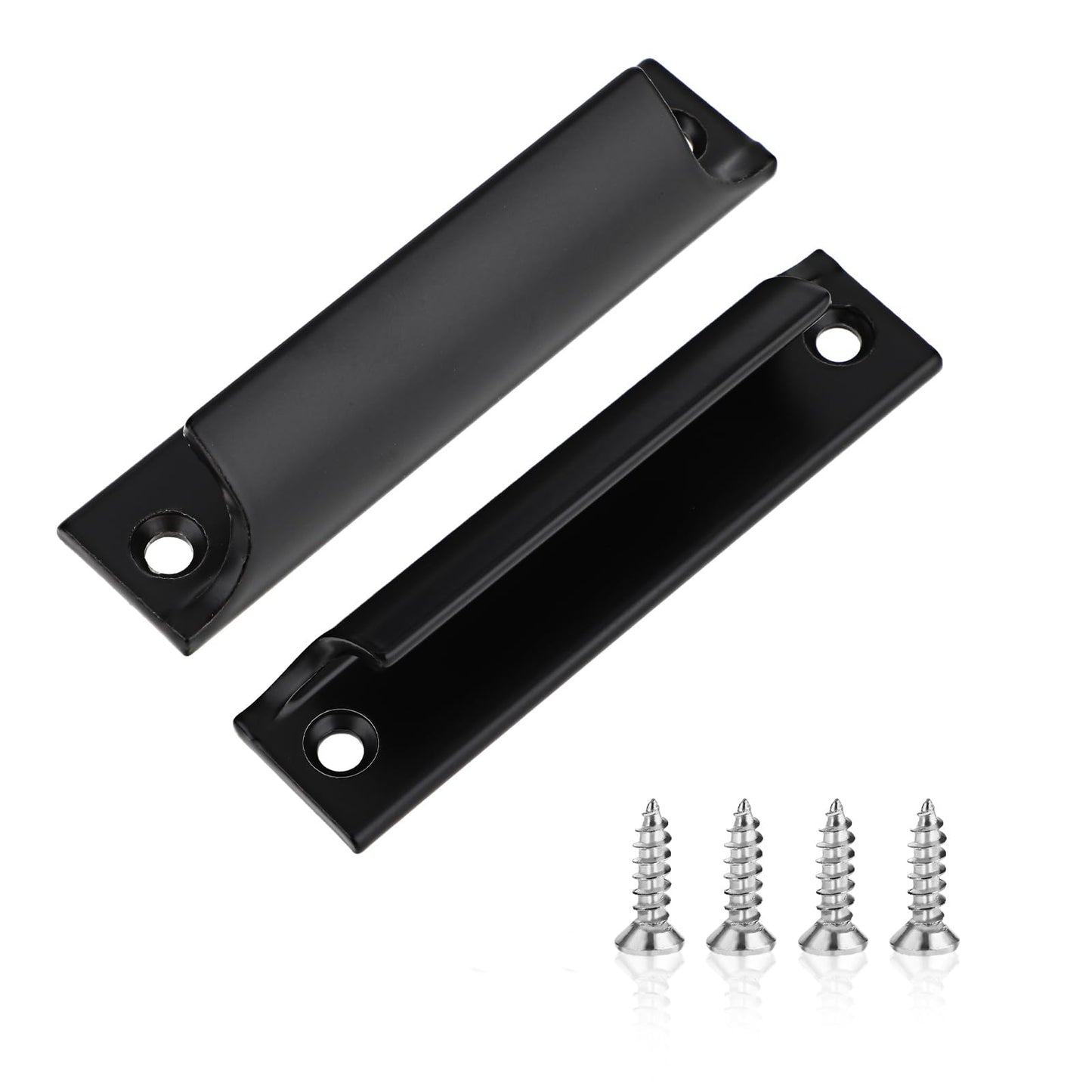 simarro 2 Pack Kitchen Cabinet Door Handles, Stainless Steel Finger Edge Pull Handles, Cupboard Handles for Home Kitchen Door Drawer Cabinet(Black)