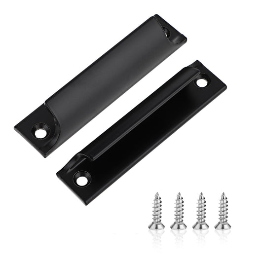 simarro 2 Pack Kitchen Cabinet Door Handles, Stainless Steel Finger Edge Pull Handles, Cupboard Handles for Home Kitchen Door Drawer Cabinet(Black)