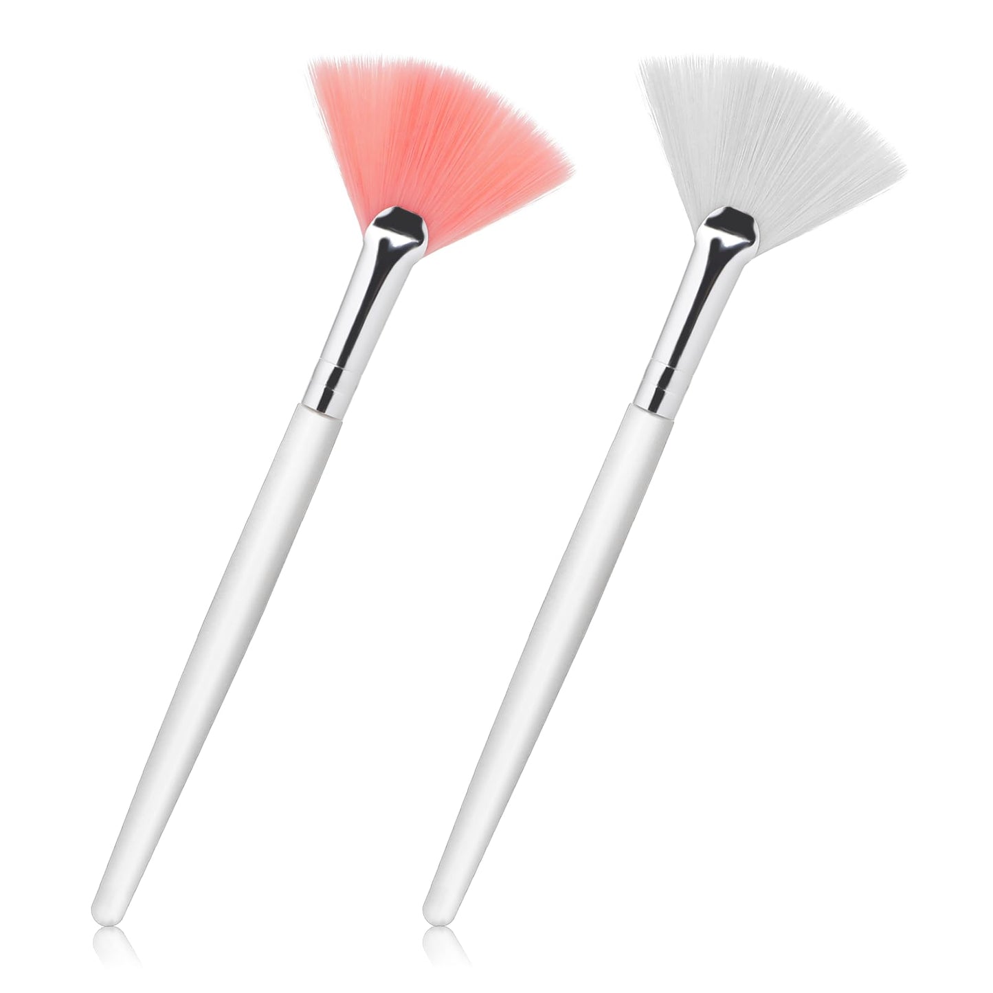 Bewudy 2 Pcs Fan Brush, Facial Brushes Fan Mask Brushes, Soft Facial Applicator Brushes, Peel Glycolic Mask Makeup Makeup Brushes Mask Acid Applicator for Mud Cream Makeup Peel