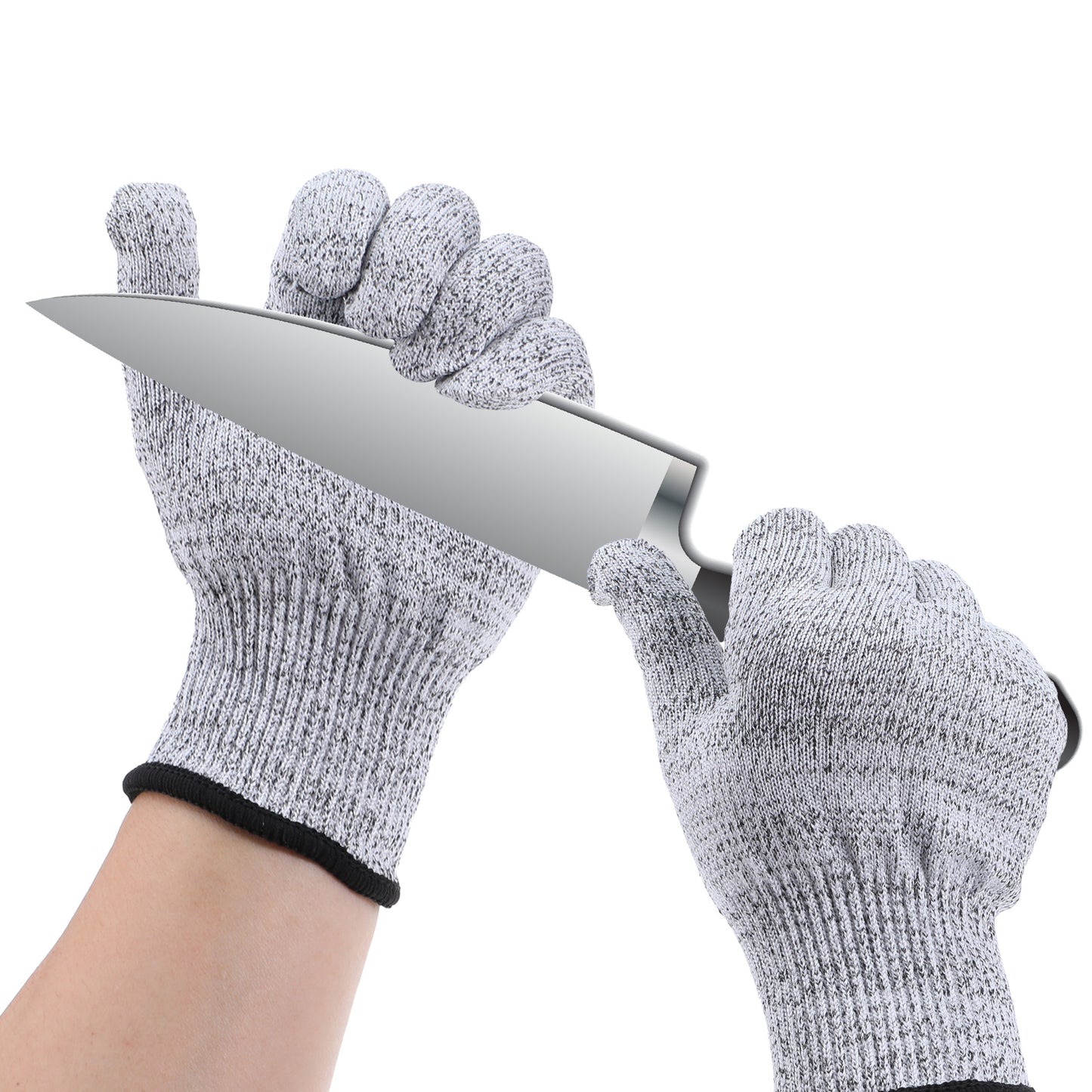 Yuanchu 2 Pairs of Food Grade Cut Resistant Gloves, Level 5 Protection Cutting Gloves Washable Oyster Shucking Gloves Premium Cut Proof Glove for Kitchen