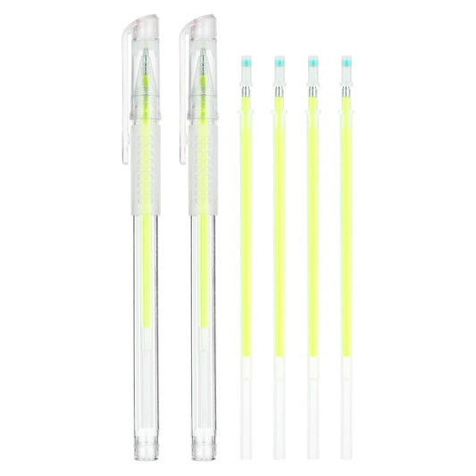 Andibro 2Pcs Eyebrow Microblading Marker Pen, Skin Marker Pen Eyebrow Makeup Position Mapping Mark Tools Eyebrow Mapping Pen Stencil with 4 replacement refills(fluorescent color)