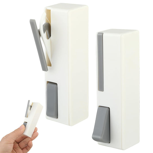 Andibro 2Pcs Portable Dental Floss Boxes, 20 Automatic Dental Floss Pick Organizer Storage Dispenser Refillable Floss Holder Floss for Home Travel Cleaning Teeth Oral Care (1Pc 10 Sticks)