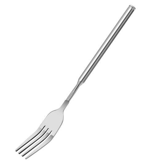 Giantree Telescopic Fork, 65cm Long Extendable Fork Stainless Steel Retractable Fork Extendable Dinner Fruit Dessert Fork 8.7~25.6inch