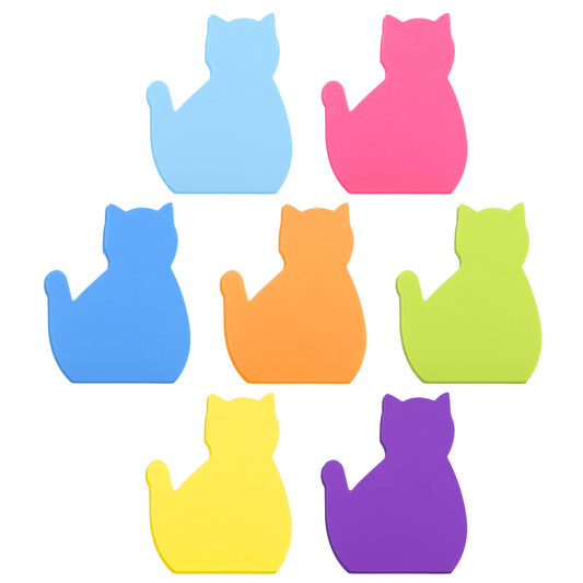 Molain Cat Sticky Notes, Cute Cat Self-Stick Notes Cat Index Tabs Self-Stick Memo Pads 7 Pack 210 Sheets, multicolored, 7 x 5.8 cm