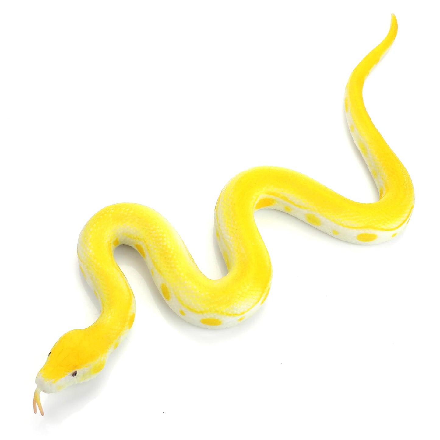 cobee Rubber Elastic Snake Figures, Realistic Reptile Animal Figurine Big Rainforest Snakes Toy Snake Figure to Keep Birds Away Fake Snakes Python Model Garden Props for Halloween Decoration(Gold)