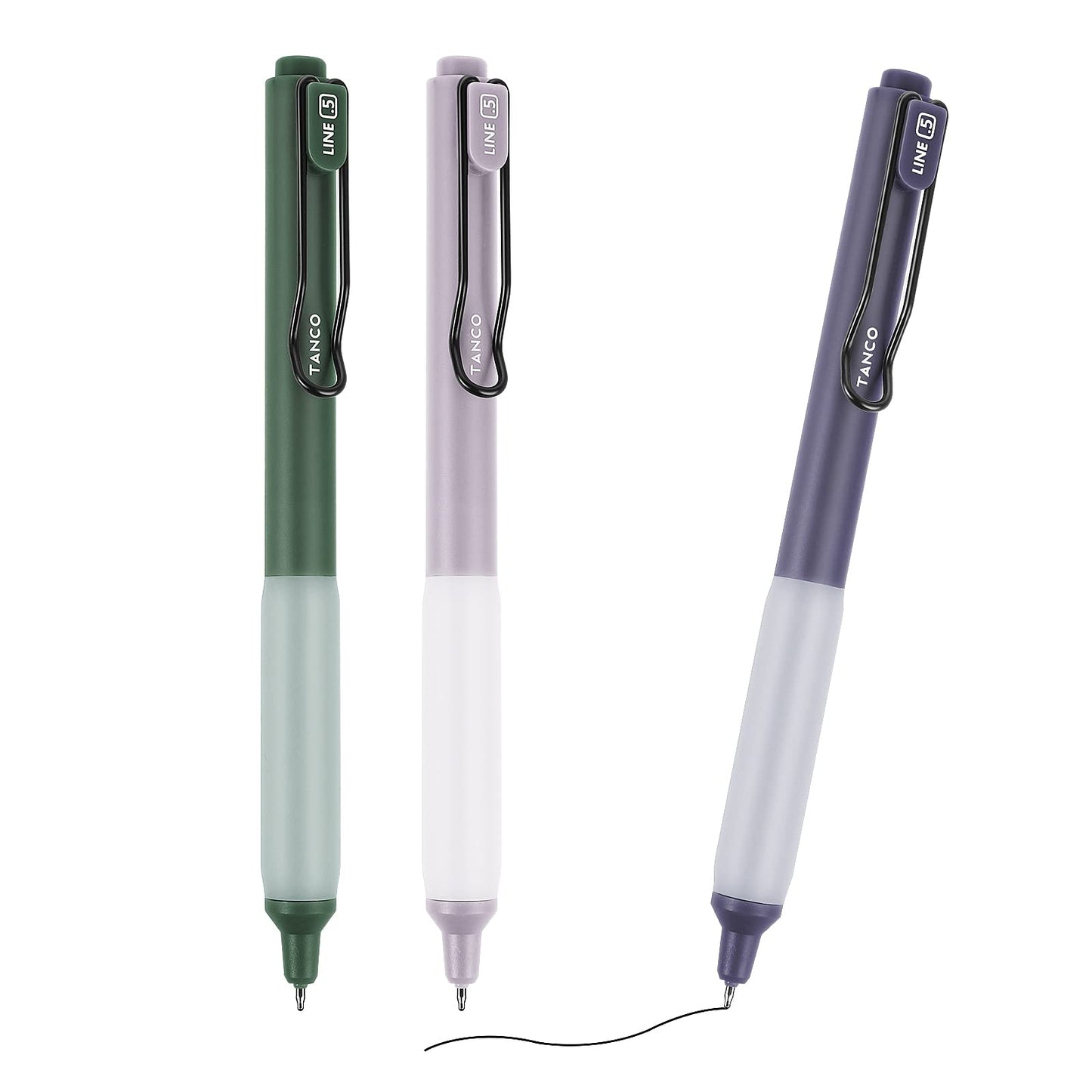 cobee Retractable Gel Ink Pens, 0.5mm 3 Pieces Double Rollerball Gel Pens Fine Point Pen Quick Drying Cute Pen Black Ink Smooth Writing Pens with Comfortable Grip for School Office Gift Supplies(B)
