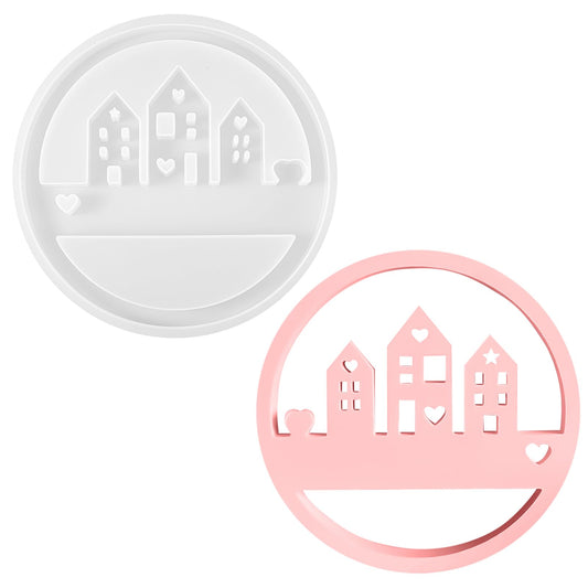 AOZUO Silicone Mold for Home, Silicone Moulds, Casting Moulds, Homes, Casting Moulds, Silicone, 3D, Home, Candle Holder, Casting Mould, Plaster for Casting for Christmas, Home Decorations, DIY,