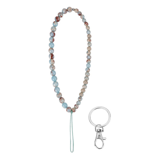 cobee Beaded Phone Charm with Key Ring, Bead Phone Chain Strap Handmade Natural Gemstone Phone Charm Anti-Lost Fashion Phone Lanyard Cell Phone Lanyard Wrist Strap for Key Chain Women(Shoushan Stone)