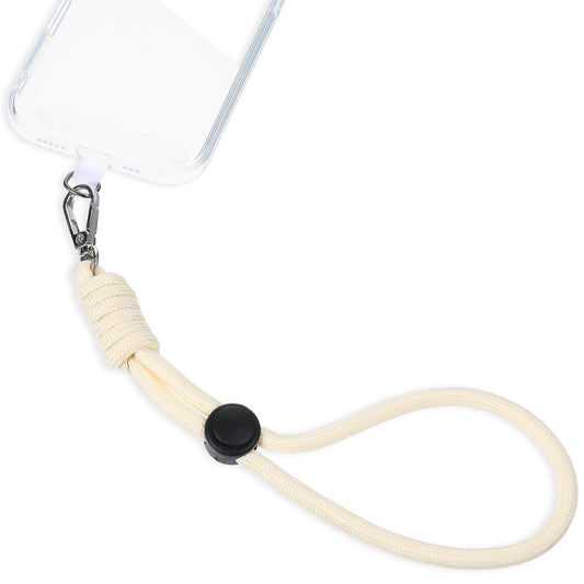 HJZHII Mobile Phone Chain Short, Universal Mobile Phone Chain, Adjustable Hand Strap, Mobile Phone Chain, Mobile Phone Strap, Adjustable for Wrist, Most Phones, Anti-Loss with Ultra Thin Patch (Cream)