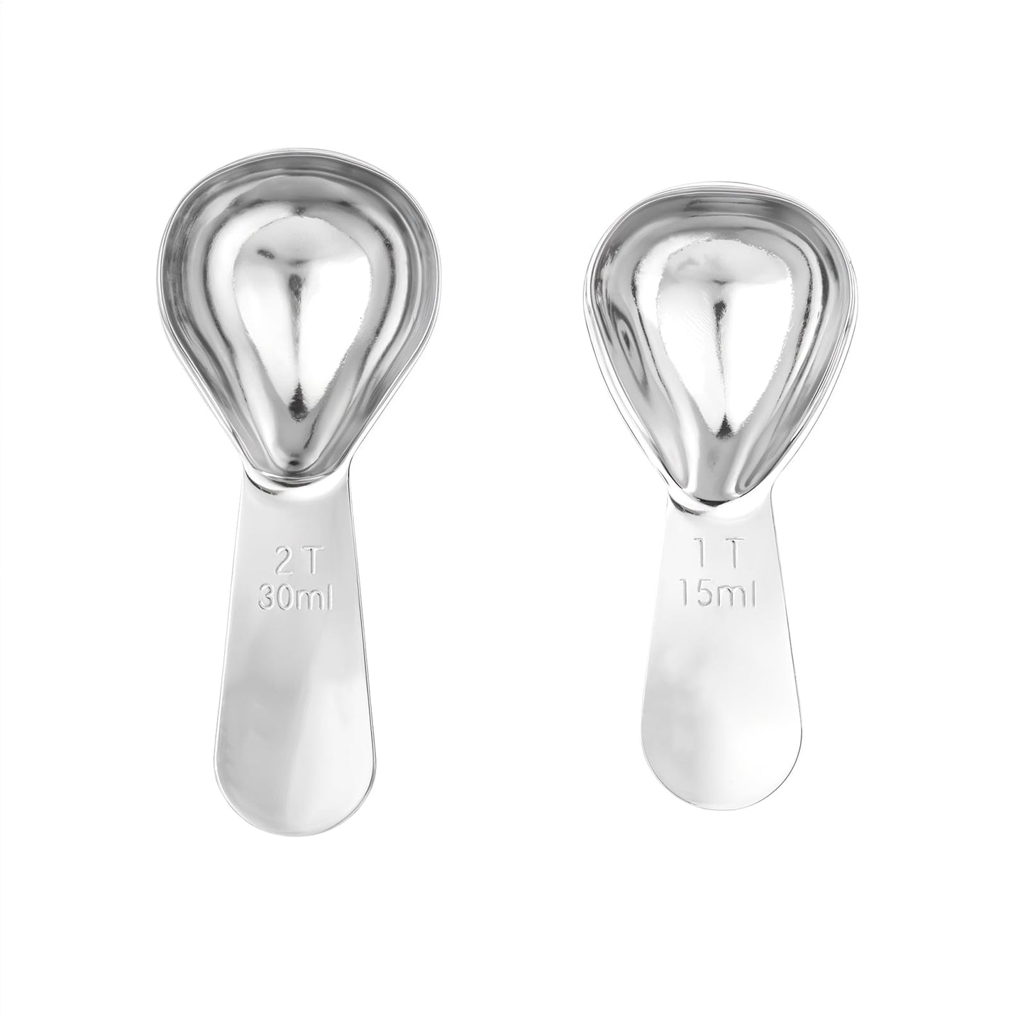 Yuanchu 2 Pcs Coffee Scoop Set, Tablespoon Scoop (1 Tablespoon,15 ml and 2 Tablespoon,30 ml) Stainless Steel Tablespoon Measuring Spoon Measure Spoons for Ground Coffee Milk Powder Brewing Tea Sugar