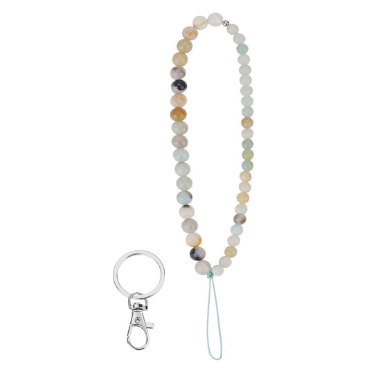 cobee Beaded Phone Charm, Handmade Natural Gemstone Phone Charm Women Fashion Phone Lanyard Cell Phone Lanyard Wrist Strap for Keychain Phone Chain Strap Anti Lost Mobile Phone Chain (Amazonite)