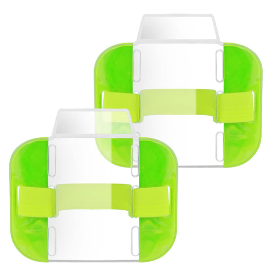 TIESOME 2Pcs Arm Badge Holder, Color Armband Card Sleeve License Badge Holder Adjustable Arm ID Badge Holders for Emergency Workers Security Staff Doorman Warehouse Factory