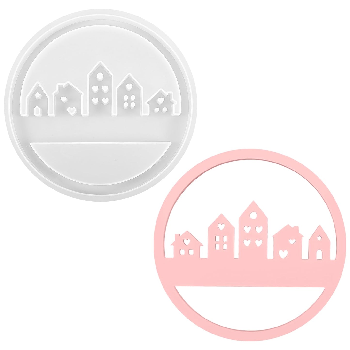 AOZUO Homes Silicone Moulds, Casting Molds, 3D Home, Casting Moulds, Silicone, 19.5cm, Candle Holder, Casting Mould Home Plaster for Casting for Christmas, Home Decorations, DIY, Crafts, Gift (5
