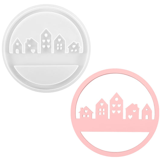 AOZUO Homes Silicone Moulds, Casting Molds, 3D Home, Casting Moulds, Silicone, 19.5cm, Candle Holder, Casting Mould Home Plaster for Casting for Christmas, Home Decorations, DIY, Crafts, Gift (5