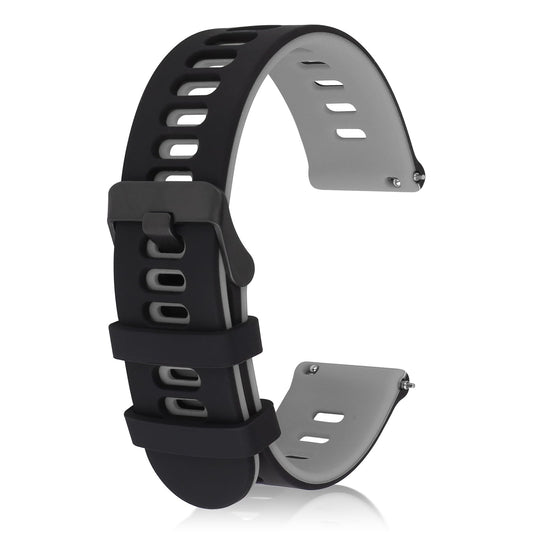 Amaxiu Silicone Watch Bands Quick Release Sport Watchbands Universal Replacement Watch Straps for Men Women, Black Buckle(Black Gray, 20mm)