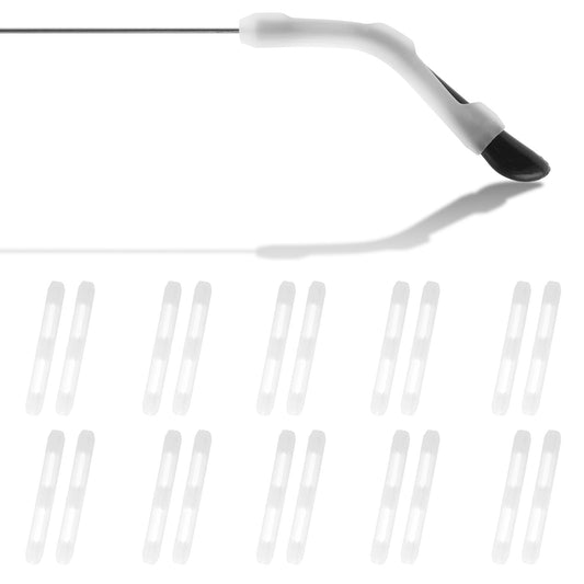 TIESOME 10Pairs Eye Glasses Ear Grippers, Eyeglass Ear Cushion, Anti Slip Glasses Grip Stop Glasses Accessories from Sliding (White)