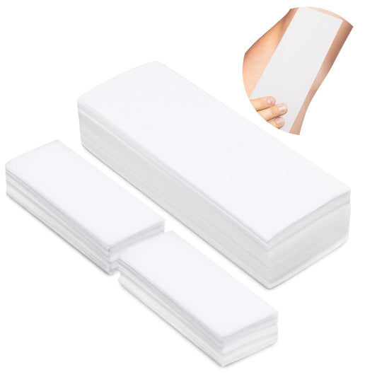 Amaxiu 300 PCS Wax Strips for Hair Removal, 100 PCS Large 2.8" x 7.9" + 200 PCS Small 1.6" x 3.9" Non Woven Body Facial Wax Strips Waxing Strips Hair Removal Waxing Strips Epilating Wax Paper Strips