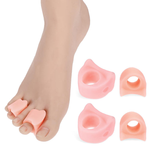 AOZUO 4 Pieces 2 Sizes Toe Separators Men Women Toe Separator Small Toe Separator Women's Silicone Toe Spacer Bunion Corrector Overlapping Hammer Toe Straightener Toe Discomfort Hallux Valgus